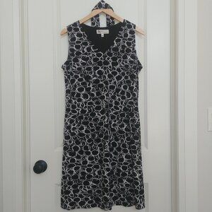 90s vibe Della Spiga Italy Black White Stretch Dress Optional Belt Size Medium